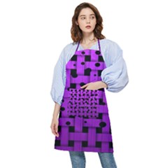 Weaved Bubbles At Strings, Purple, Violet Color Pocket Apron by Casemiro