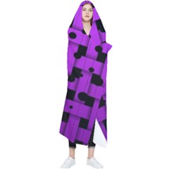 Weaved Bubbles At Strings, Purple, Violet Color Wearable Blanket by Casemiro