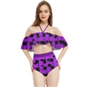 Weaved bubbles at Strings, purple, violet color Halter Flowy Bikini Set  View1