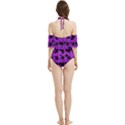 Weaved bubbles at Strings, purple, violet color Halter Flowy Bikini Set  View2