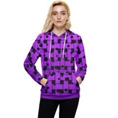 Weaved Bubbles At Strings, Purple, Violet Color Women s Lightweight Drawstring Hoodie