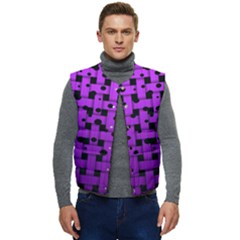 Weaved Bubbles At Strings, Purple, Violet Color Men s Short Button Up Puffer Vest	