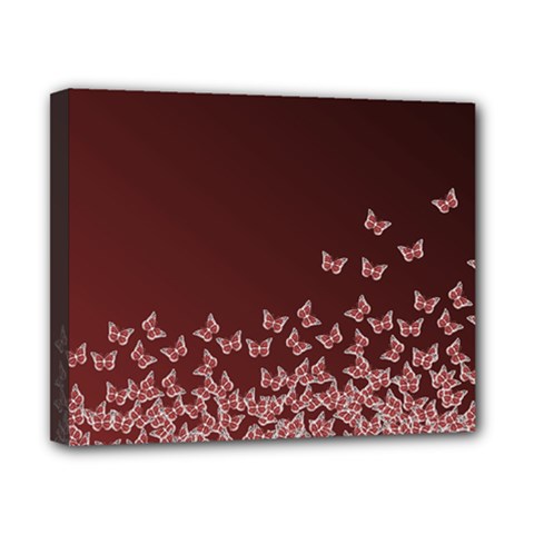 Red Gradient Butterflies Pattern, Nature Theme Canvas 10  X 8  (stretched) by Casemiro