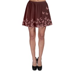 Red Gradient Butterflies Pattern, Nature Theme Skater Skirt by Casemiro