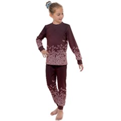 Red Gradient Butterflies Pattern, Nature Theme Kids  Long Sleeve Set 