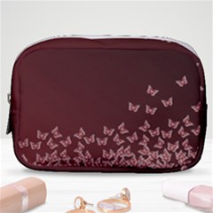 Red Gradient Butterflies Pattern, Nature Theme Make Up Pouch (small) by Casemiro