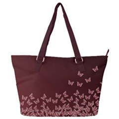 Red Gradient Butterflies Pattern, Nature Theme Full Print Shoulder Bag by Casemiro