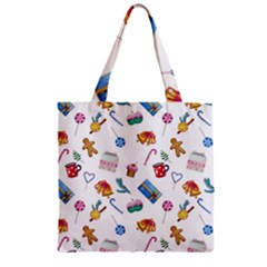 New Year Elements Zipper Grocery Tote Bag by SychEva