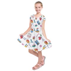 New Year Elements Kids  Short Sleeve Dress by SychEva