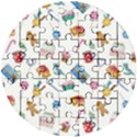 New Year Elements Wooden Puzzle Round View1