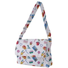 New Year Elements Full Print Messenger Bag (l) by SychEva