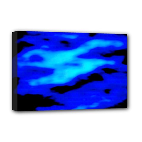 Blue Waves Abstract Series No13 Deluxe Canvas 18  X 12  (stretched) by DimitriosArt