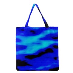 Blue Waves Abstract Series No13 Grocery Tote Bag by DimitriosArt