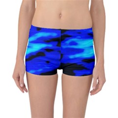 Blue Waves Abstract Series No13 Reversible Boyleg Bikini Bottoms by DimitriosArt