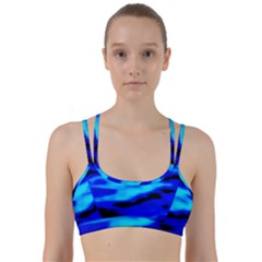 Blue Waves Abstract Series No13 Line Them Up Sports Bra by DimitriosArt