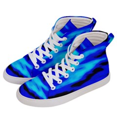 Blue Waves Abstract Series No13 Women s Hi-top Skate Sneakers