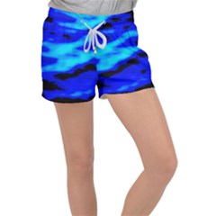 Blue Waves Abstract Series No13 Velour Lounge Shorts by DimitriosArt