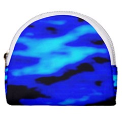 Blue Waves Abstract Series No13 Horseshoe Style Canvas Pouch by DimitriosArt