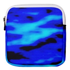 Blue Waves Abstract Series No13 Mini Square Pouch by DimitriosArt