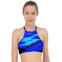 Blue Waves Abstract Series No13 Racer Front Bikini Top View1