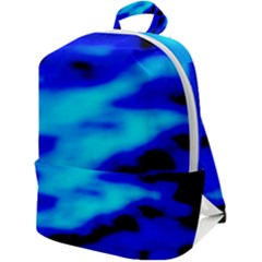 Blue Waves Abstract Series No13 Zip Up Backpack by DimitriosArt