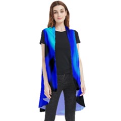 Blue Waves Abstract Series No13 Sleeveless Chiffon Waistcoat Shirt