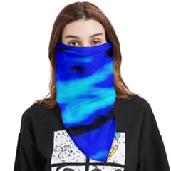 Blue Waves Abstract Series No13 Face Covering Bandana (triangle) by DimitriosArt