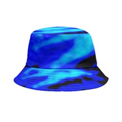 Blue Waves Abstract Series No13 Inside Out Bucket Hat by DimitriosArt