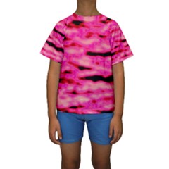 Rose  Waves Abstract Series No1 Kids  Short Sleeve Swimwear by DimitriosArt