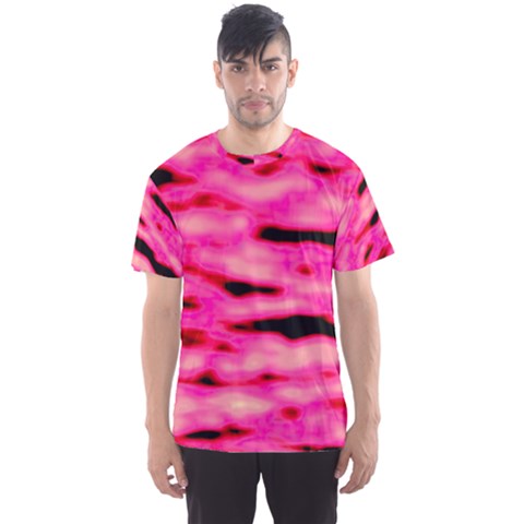 Rose  Waves Abstract Series No1 Men s Sport Mesh Tee by DimitriosArt