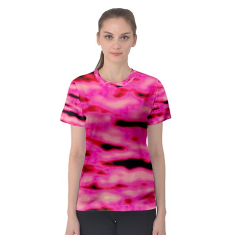 Rose  Waves Abstract Series No1 Women s Sport Mesh Tee by DimitriosArt