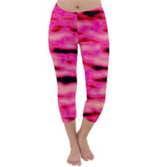 Rose  Waves Abstract Series No1 Capri Winter Leggings  by DimitriosArt