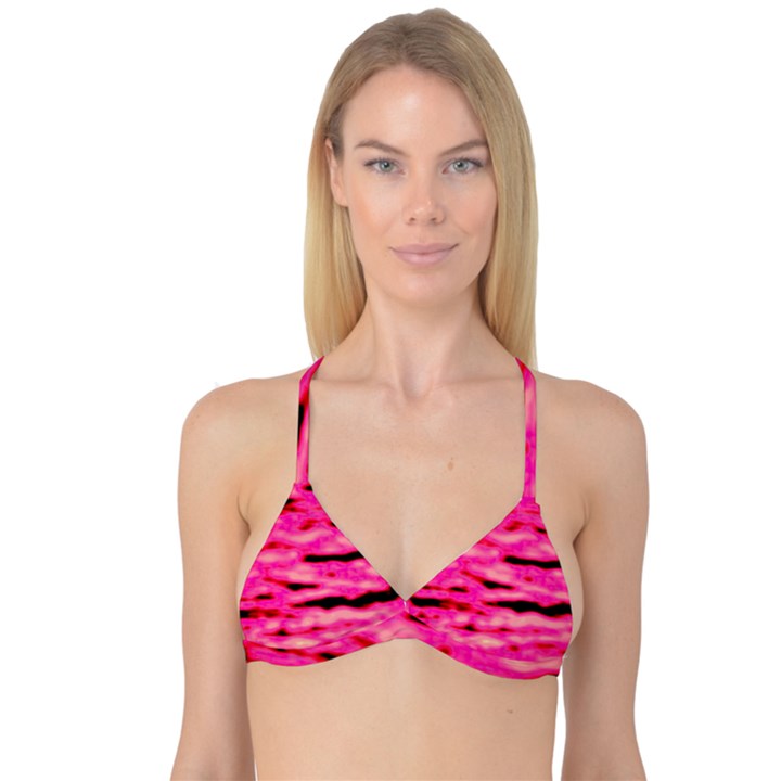 Rose  Waves Abstract Series No1 Reversible Tri Bikini Top