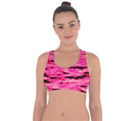 Rose  Waves Abstract Series No1 Cross String Back Sports Bra by DimitriosArt