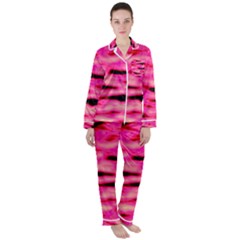 Rose  Waves Abstract Series No1 Satin Long Sleeve Pajamas Set by DimitriosArt