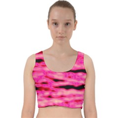 Rose  Waves Abstract Series No1 Velvet Racer Back Crop Top by DimitriosArt