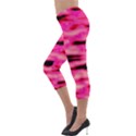 Rose  Waves Abstract Series No1 Lightweight Velour Capri Leggings  View3