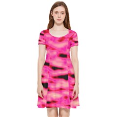 Rose  Waves Abstract Series No1 Inside Out Cap Sleeve Dress by DimitriosArt