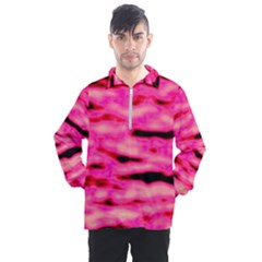 Rose  Waves Abstract Series No1 Men s Half Zip Pullover by DimitriosArt