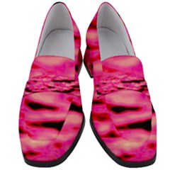 Rose  Waves Abstract Series No1 Women s Chunky Heel Loafers by DimitriosArt