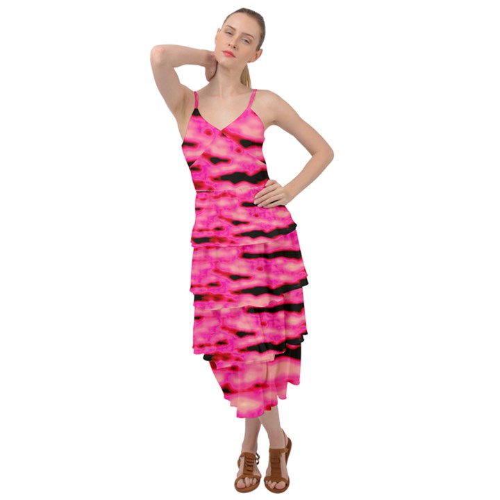 Rose  Waves Abstract Series No1 Layered Bottom Dress