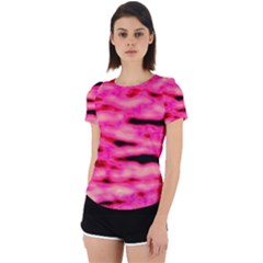 Rose  Waves Abstract Series No1 Back Cut Out Sport Tee by DimitriosArt