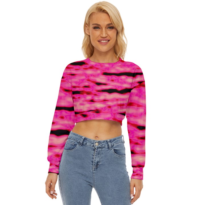 Rose  Waves Abstract Series No1 Lightweight Long Sleeve Sweatshirt