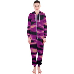 Velvet  Waves Abstract Series No1 Hooded Jumpsuit (ladies)  by DimitriosArt