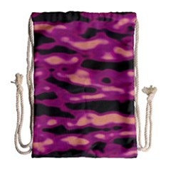 Velvet  Waves Abstract Series No1 Drawstring Bag (large) by DimitriosArt