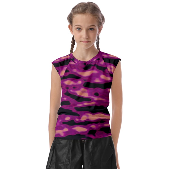 Velvet  Waves Abstract Series No1 Kids  Raglan Cap Sleeve Tee