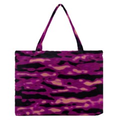 Velvet  Waves Abstract Series No1 Zipper Medium Tote Bag by DimitriosArt