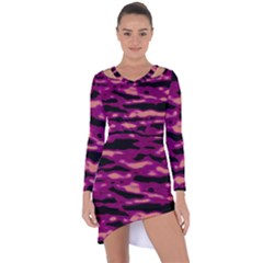 Velvet  Waves Abstract Series No1 Asymmetric Cut-out Shift Dress by DimitriosArt