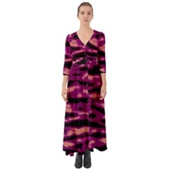 Velvet  Waves Abstract Series No1 Button Up Boho Maxi Dress by DimitriosArt