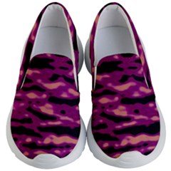 Velvet  Waves Abstract Series No1 Kids Lightweight Slip Ons by DimitriosArt